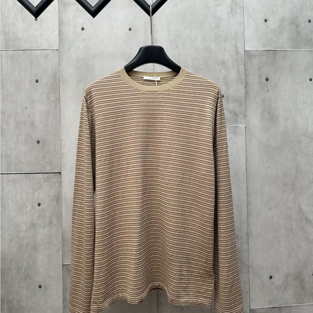 The Row Beige Striped Long Sleeve Tee